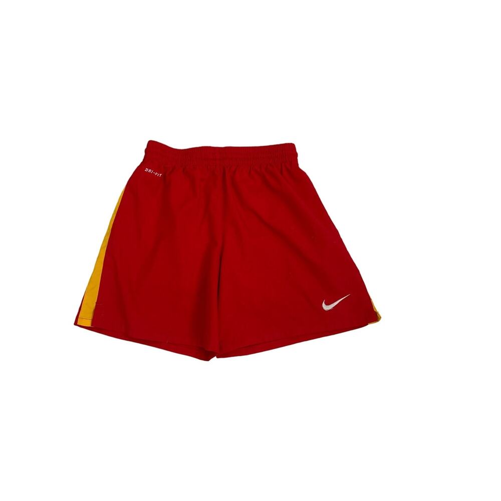 Nike Red Yellow Mesh Lined Athletic Shorts Size Youth Small (8)